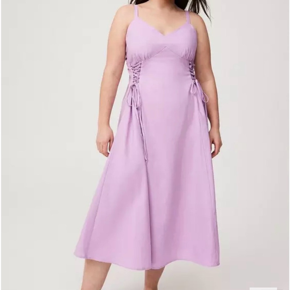 torrid Lavender Lace-Up Midi Dress